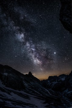 عکس زمینه کهکشان راه شیری در آسمان شب