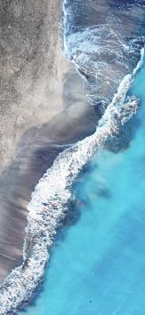 عکس زمینه هوایی دریا در کویر