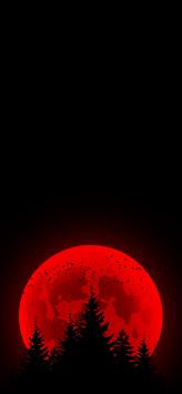 عکس زمینه سایه کاج در ماه قرمز خفن و دارک